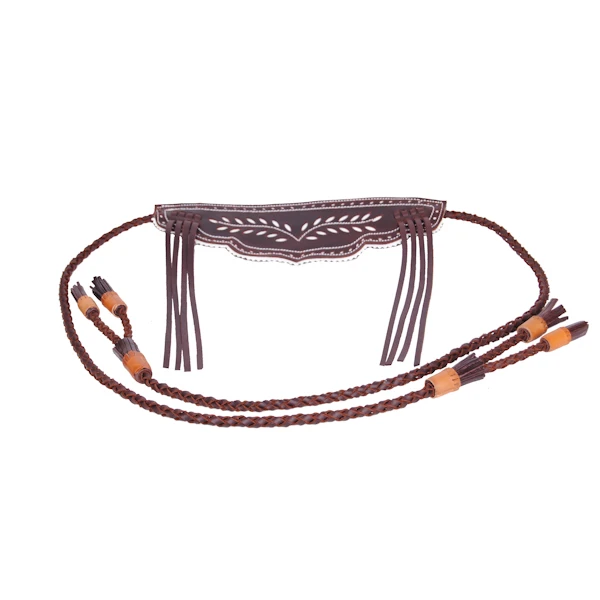 Cinturón peto piel engrasada con trenza niñas. REF 007833