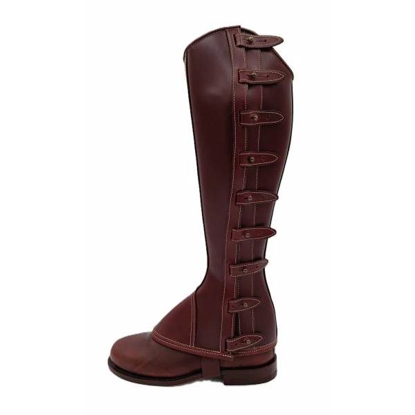 Polaina Mod: Doma piel Vaqueta Cereza 9 engarces. REF 006356-CER - Imagen 3