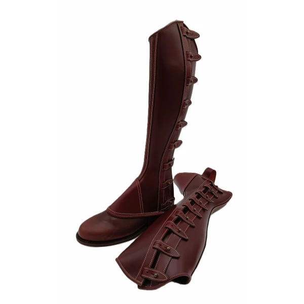 Polaina Mod: Doma piel Vaqueta Cereza 9 engarces. REF 006356-CER