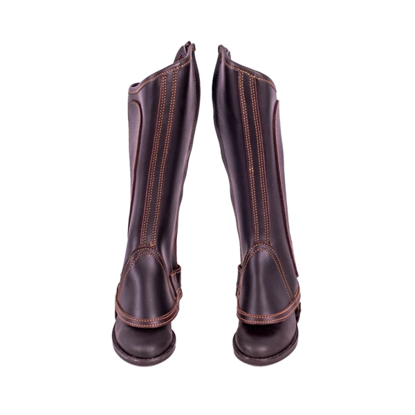 Polaina Mod: Doma piel engrasada Castaña con cremallera Cadete. REF 006360