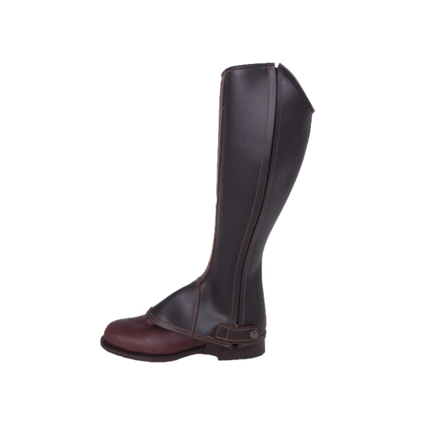 Polaina Mod: Doma piel engrasada Castaña con cremallera. REF 006359-CAS