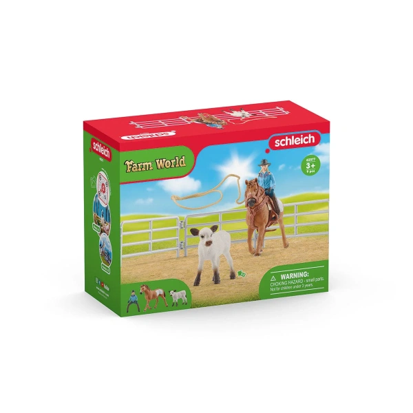 Schleich 42577 Captura con lazo con amazona vaquera. REF 013035