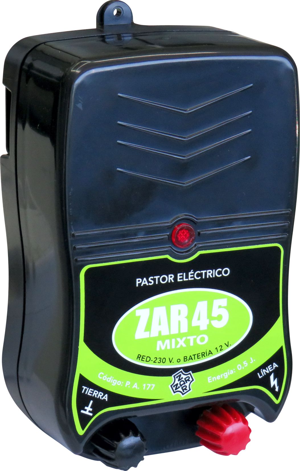 Pastor mod: Zar-45 Mixto 12V Bateria exterior o 220V. REF 005263