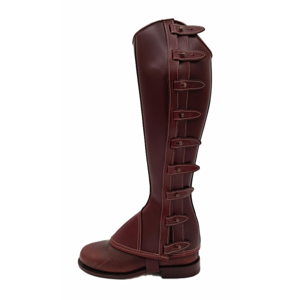 Polaina Mod: Doma piel Vaqueta Cereza 9 engarces. REF 006356-CER - Imagen 3