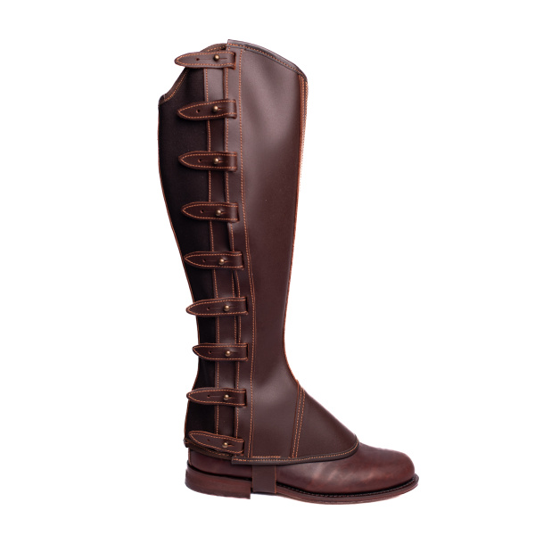 Polaina Mod: Doma piel engrasada castaña 9 engarces y ajuste elástico. REF 006416 - Imagen 3