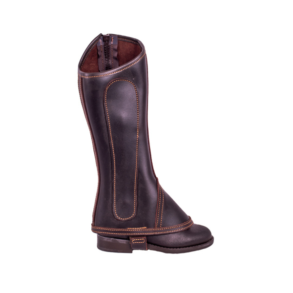 Polaina Mod: Doma piel engrasada Castaña con cremallera Cadete. REF 006360 - Imagen 5