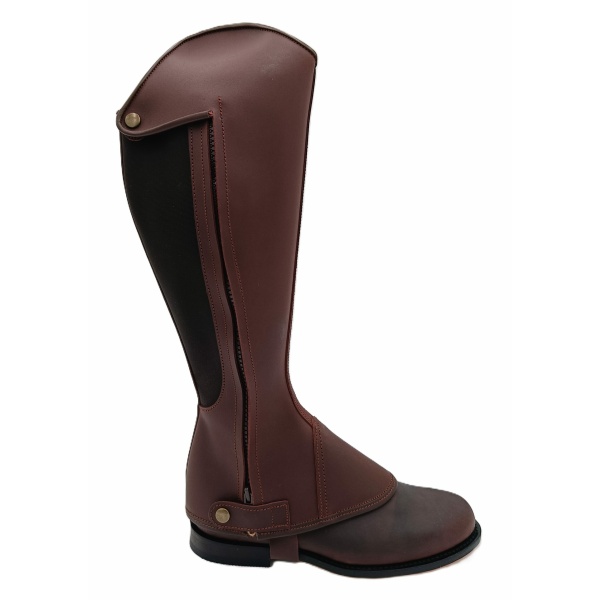 Polaina Mod: Hipi 7 piel engrasada Castaña cremallera y elástico. REF 006365-CAS - Imagen 2