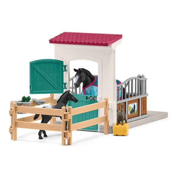Schleich 42611 Box para caballo con yegua y potro. REF 013116 - Imagen 2